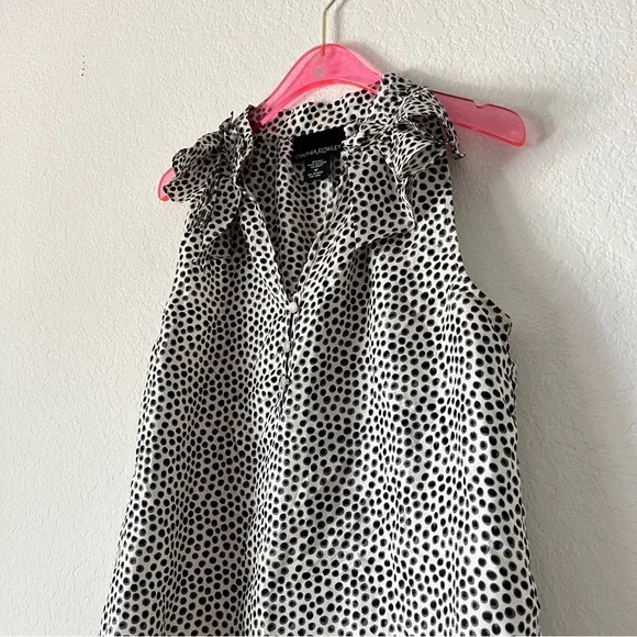 Cynthia Rowley Polka Dot 100% Silk Sleeveless Top Size Medium - Picture 6 of 7